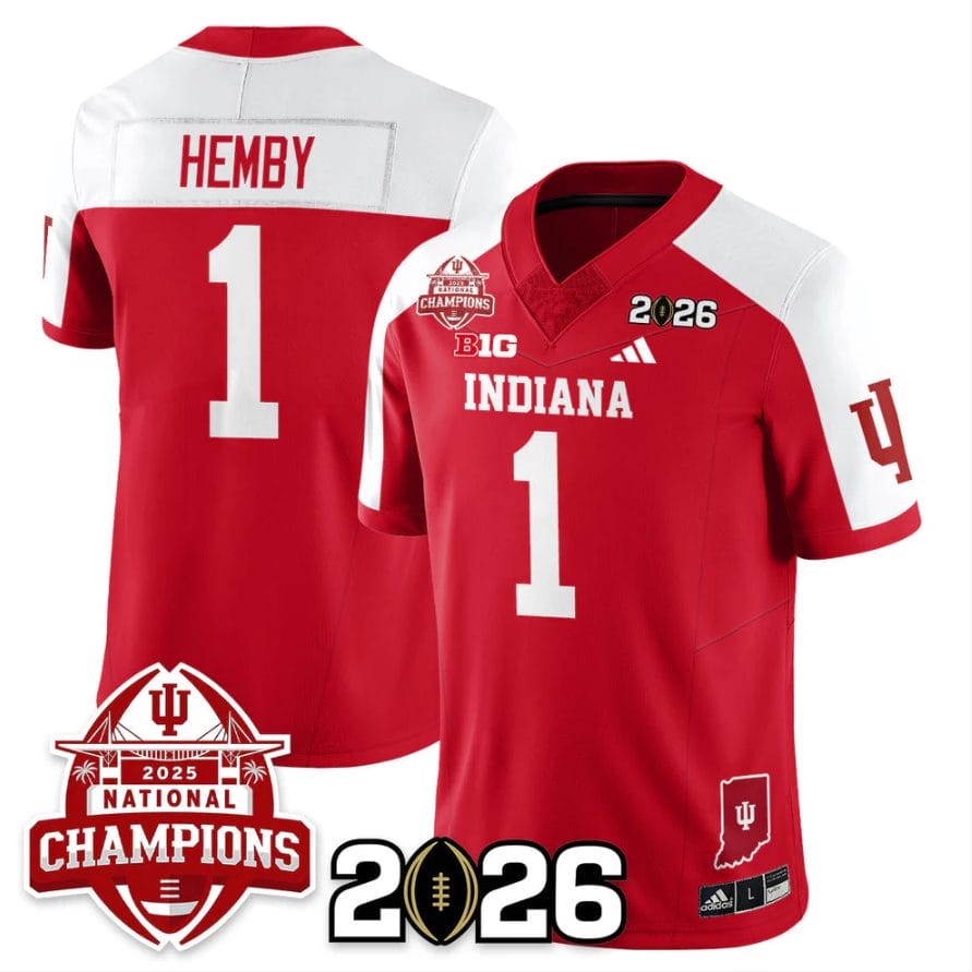 Roman Hemby Jersey #1 Indiana Hoosiers 2025 National Champions V2 Stitched - Image 3