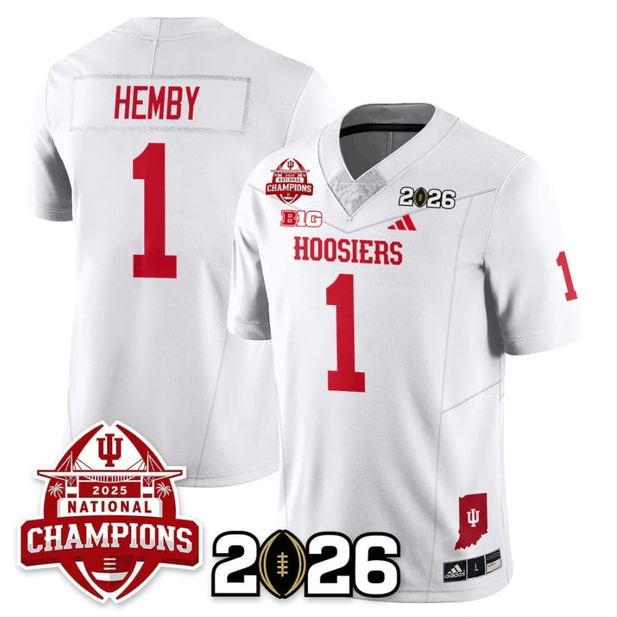 Roman Hemby Jersey #1 Indiana Hoosiers 2025 National Champions V2 Stitched - Image 5
