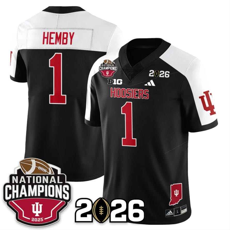 Roman Hemby Jersey #1 Indiana Hoosiers 2025 National Champions V3 Stitched