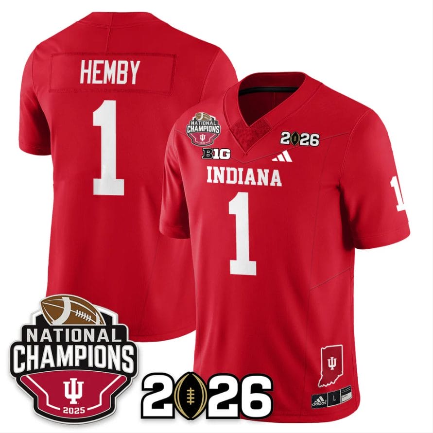 Roman Hemby Jersey #1 Indiana Hoosiers 2025 National Champions V3 Stitched - Image 4