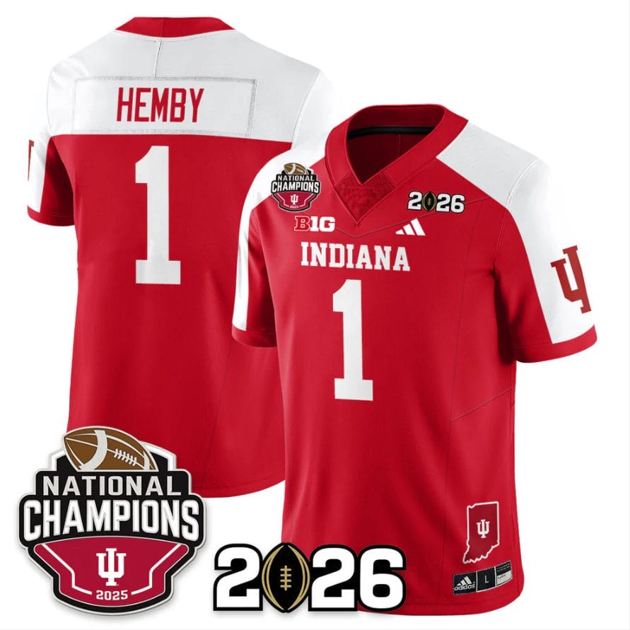 Roman Hemby Jersey #1 Indiana Hoosiers 2025 National Champions V3 Stitched - Image 3