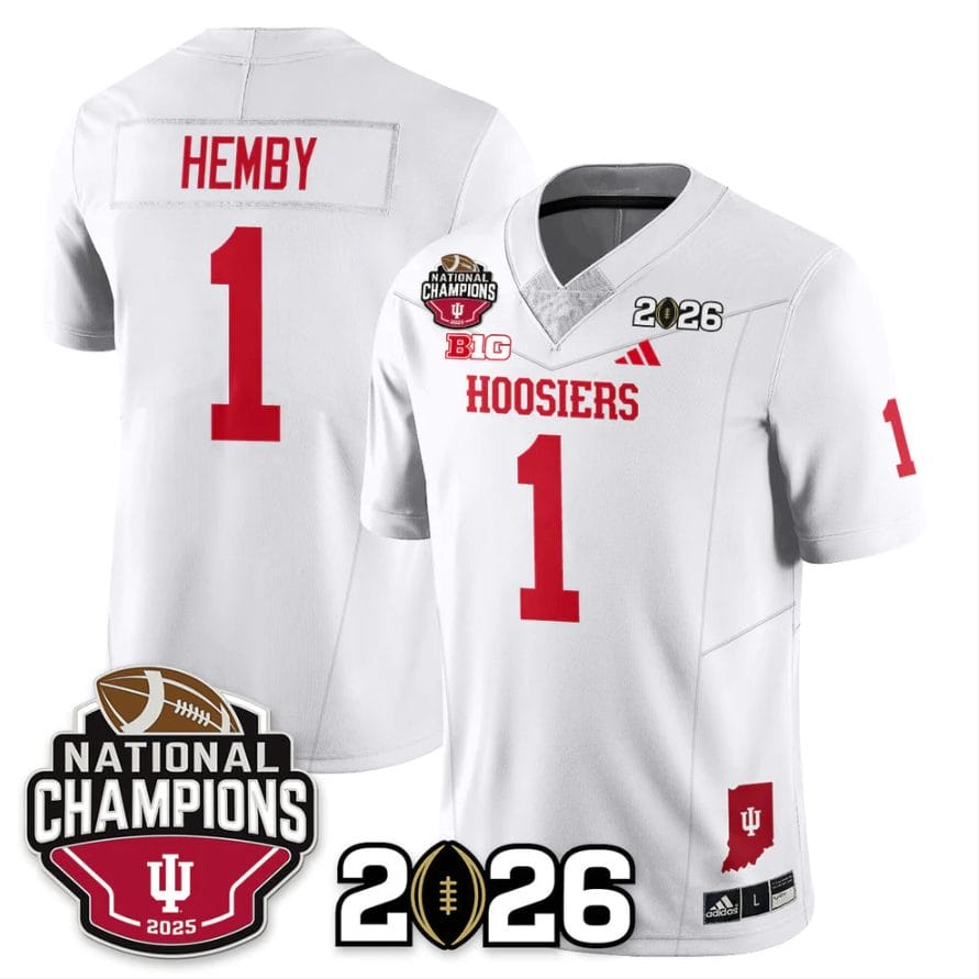 Roman Hemby Jersey #1 Indiana Hoosiers 2025 National Champions V3 Stitched - Image 5