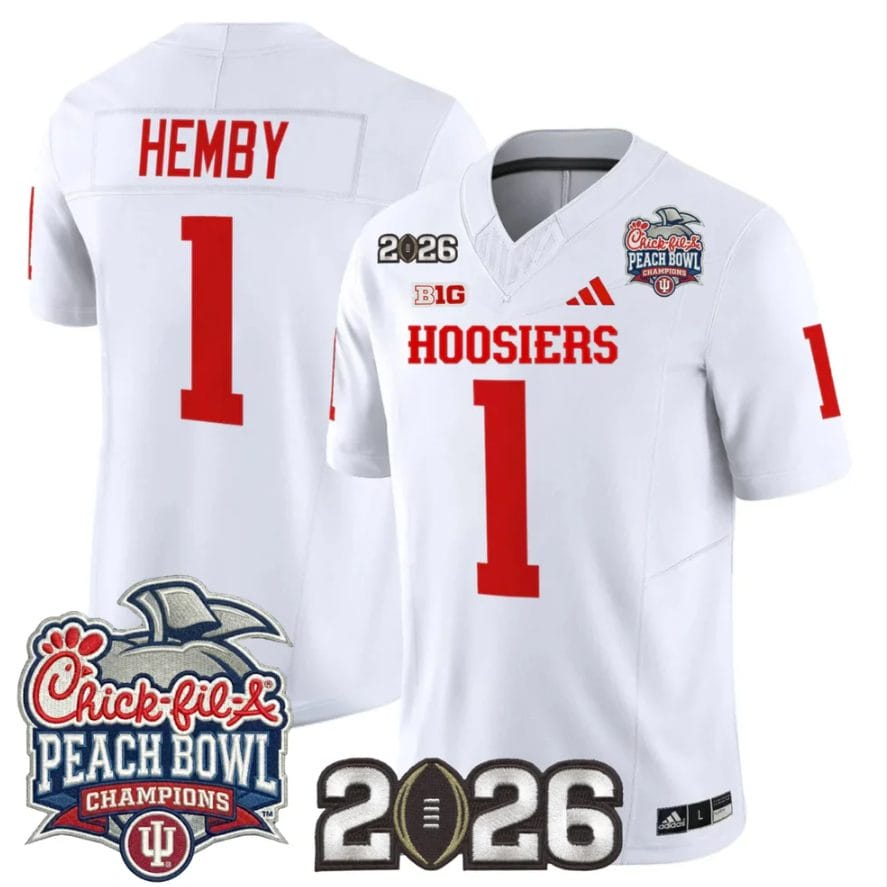 Roman Hemby Jersey #1 Indiana Hoosiers 2026 Peach Bowl Champions CFP Stitched - Image 5