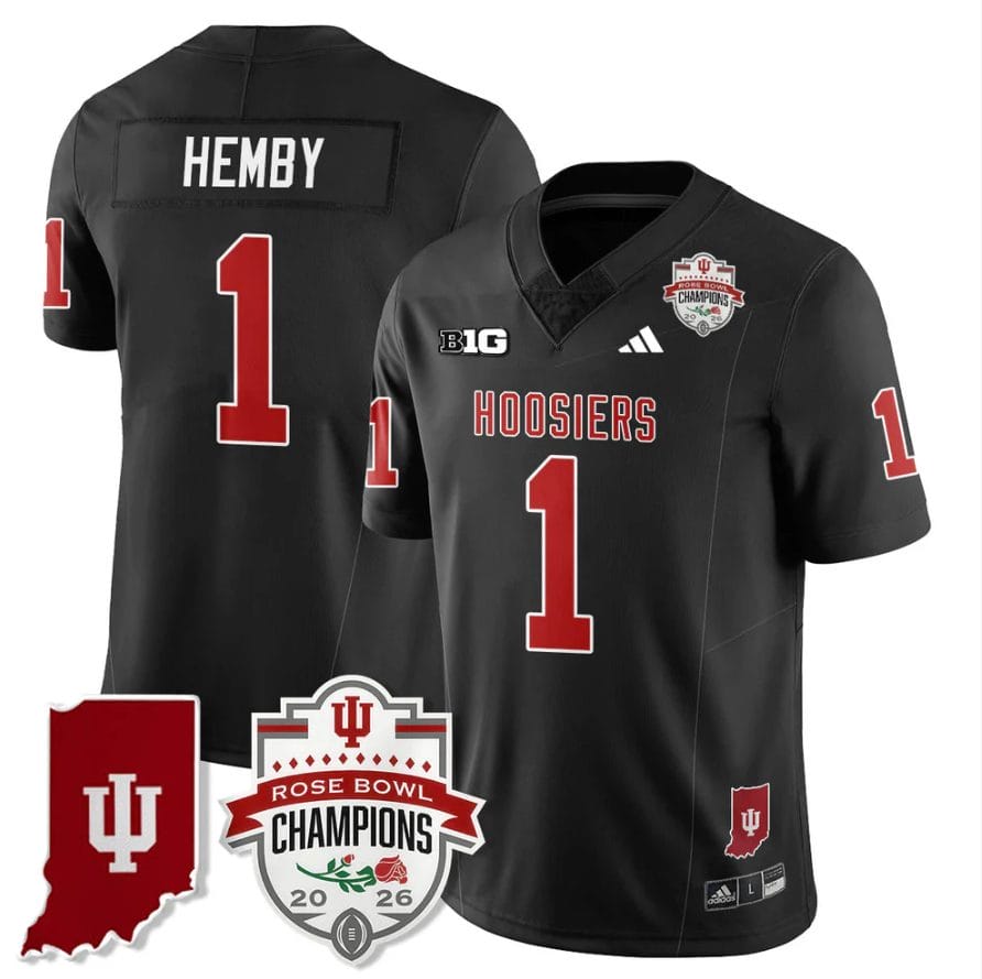 Alternative view of Roman Hemby Jersey #1 Indiana Hoosiers Rose Bowl Champions Stitched