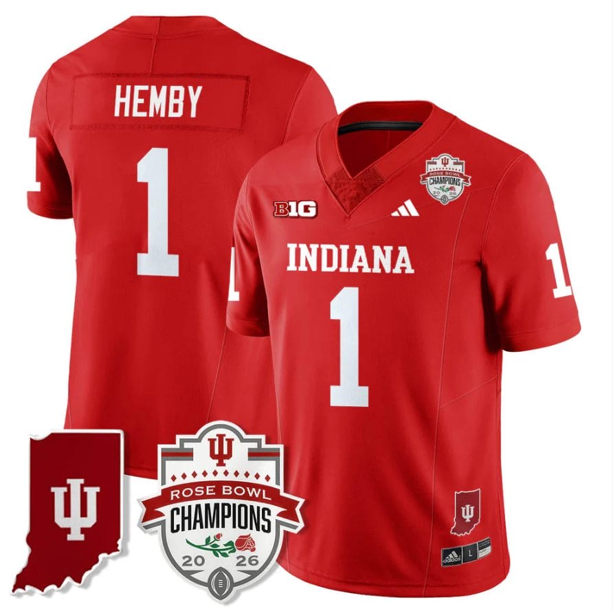 Roman Hemby Jersey #1 Indiana Hoosiers Rose Bowl Champions Stitched - Image 3