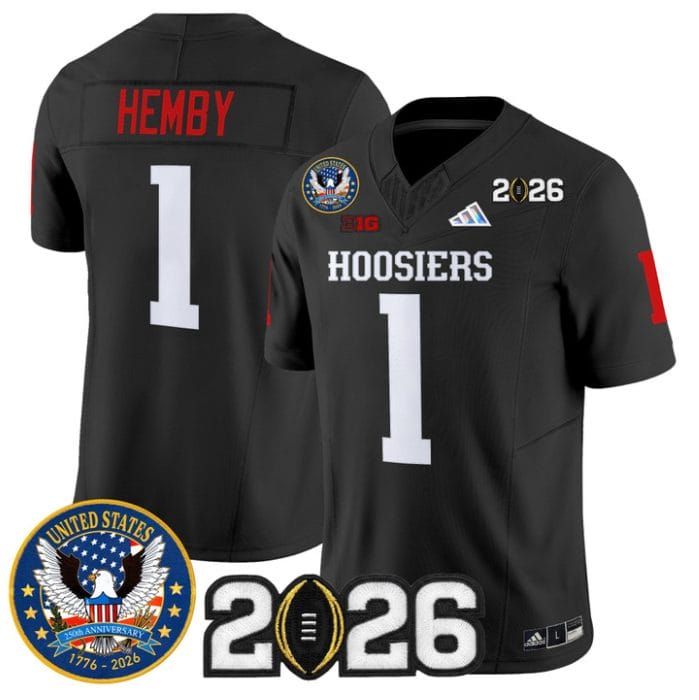 Alternative view of Roman Hemby Jersey #1 Indiana Hoosiers United States 250th 2026 Stitched