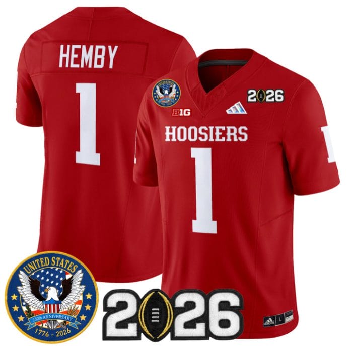 Roman Hemby Jersey #1 Indiana Hoosiers United States 250th 2026 Stitched - Image 4