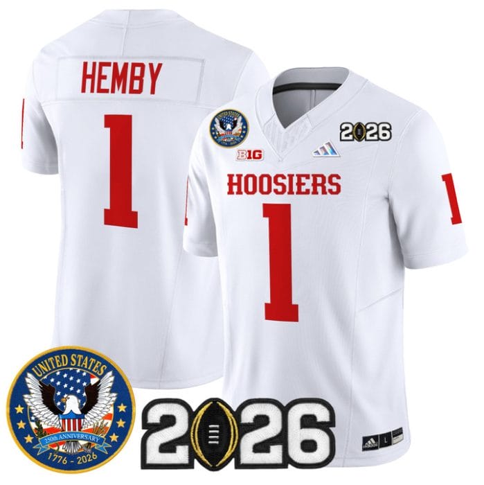 Roman Hemby Jersey #1 Indiana Hoosiers United States 250th 2026 Stitched - Image 5