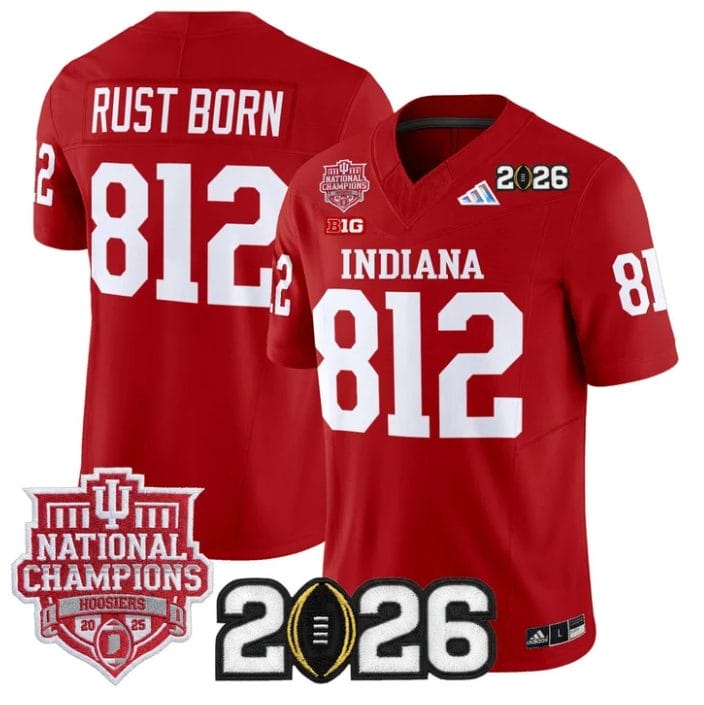 Rust Born Jersey #812 Hoosiers 2025 National Champions 2026 Patch Stitched - Image 4