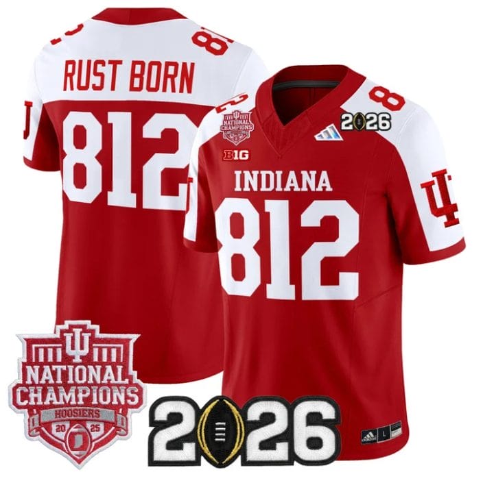 Rust Born Jersey #812 Hoosiers 2025 National Champions 2026 Patch Stitched - Image 3
