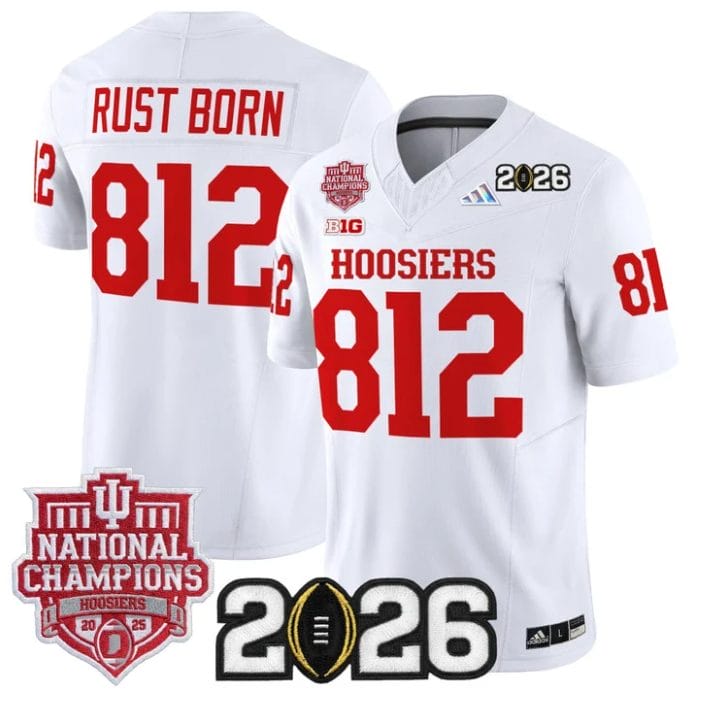 Rust Born Jersey #812 Hoosiers 2025 National Champions 2026 Patch Stitched - Image 5