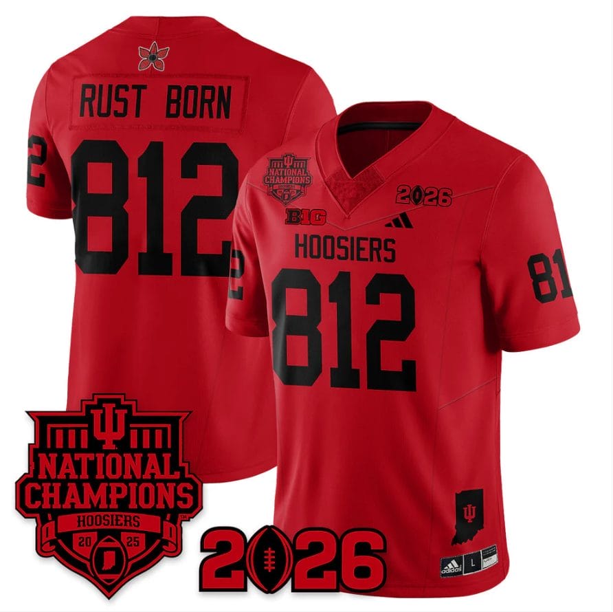 Rust Born Jersey #812 Hoosiers Stranger Things 2025 Champions Stitched - Image 3
