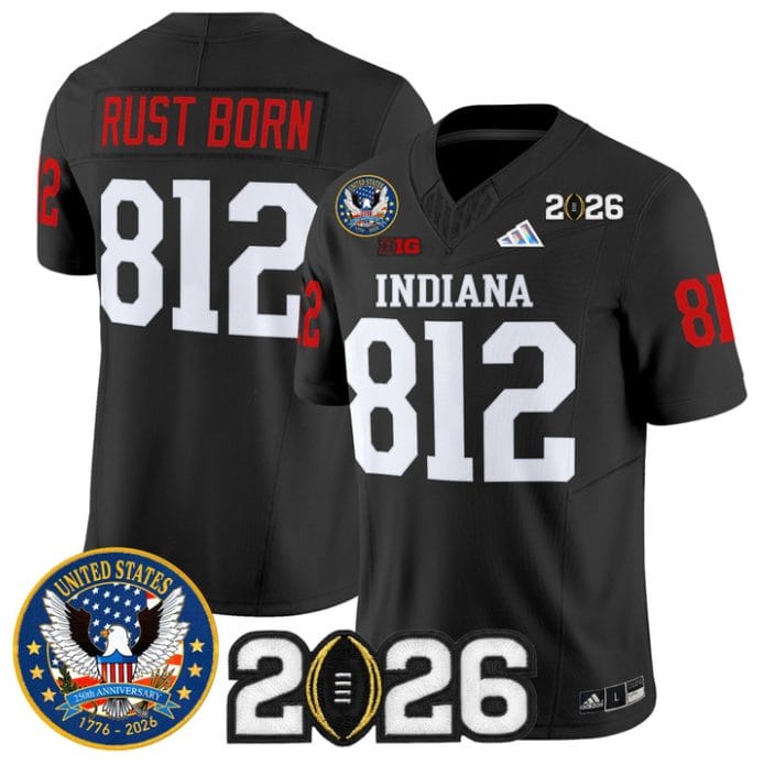 Alternative view of Rust Born Jersey #812 Hoosiers United States 250th Patch V2 Stitched