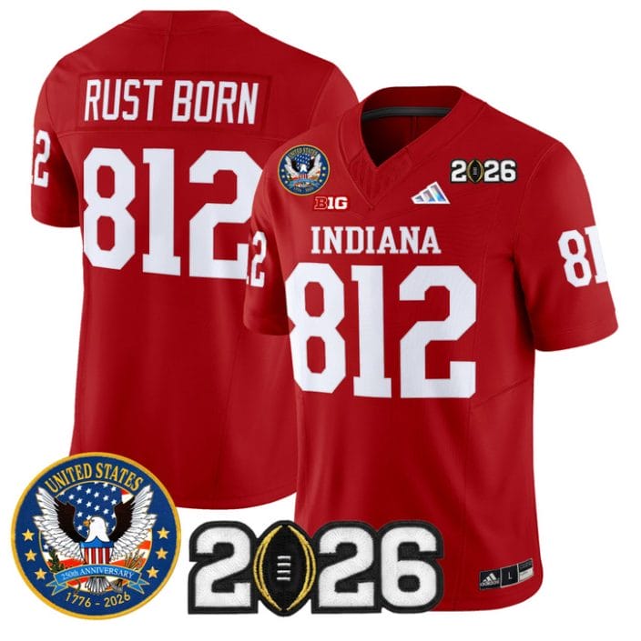 Rust Born Jersey #812 Hoosiers United States 250th Patch V2 Stitched - Image 4