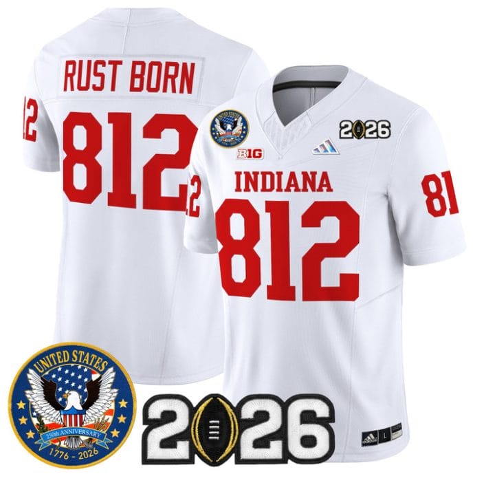 Rust Born Jersey #812 Hoosiers United States 250th Patch V2 Stitched - Image 5