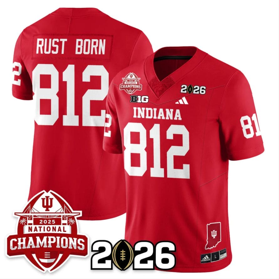 Rust Born Jersey #812 Indiana Hoosiers 2025 National Champions V2 Stitched - Image 4