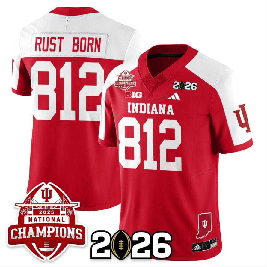 Rust Born Jersey #812 Indiana Hoosiers 2025 National Champions V2 Stitched - Image 3