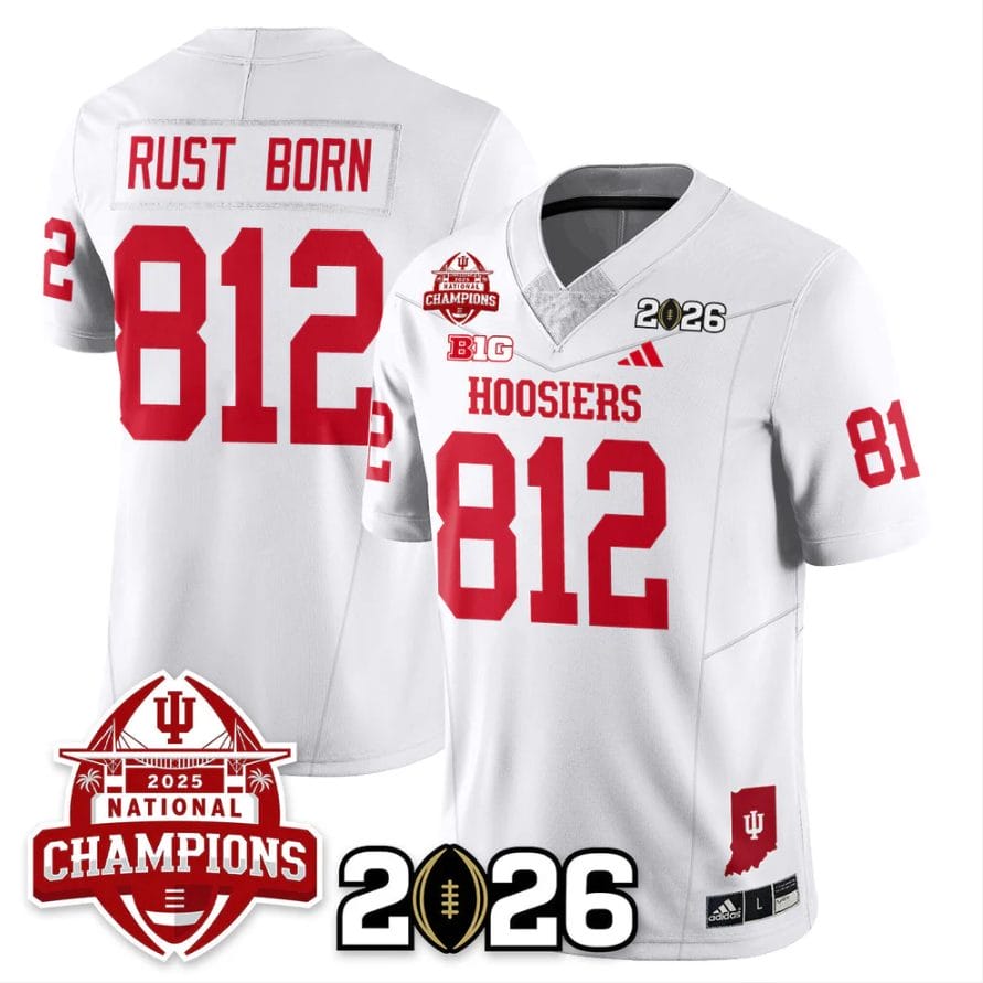 Rust Born Jersey #812 Indiana Hoosiers 2025 National Champions V2 Stitched - Image 5