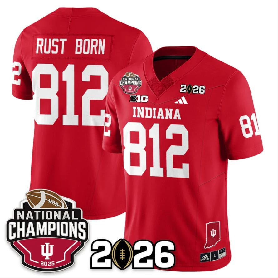 Rust Born Jersey #812 Indiana Hoosiers 2025 National Champions V3 Stitched - Image 4