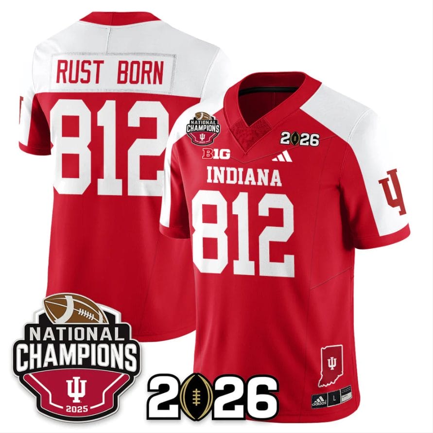 Rust Born Jersey #812 Indiana Hoosiers 2025 National Champions V3 Stitched - Image 3