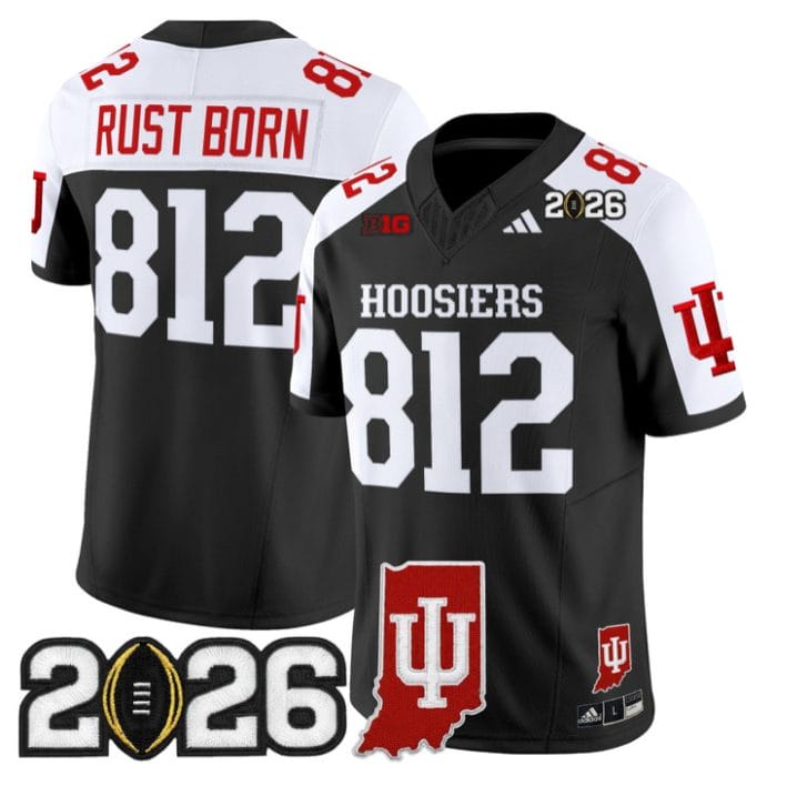 Rust Born Jersey #812 Indiana Hoosiers 2026 CFP Final Indiana State Stitched