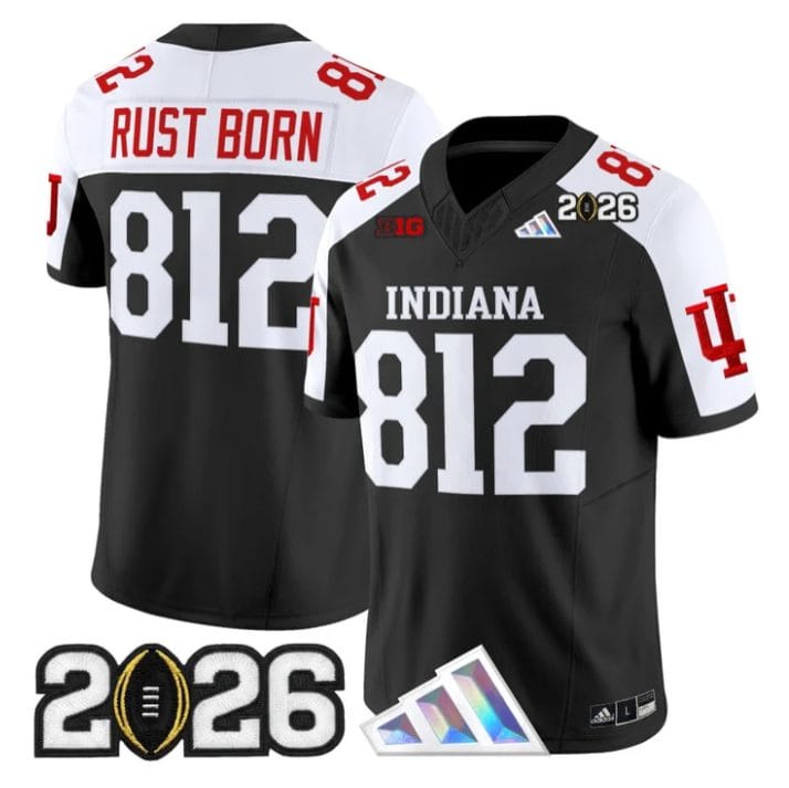 Rust Born Jersey #812 Indiana Hoosiers 2026 CFP Final V3 Stitched