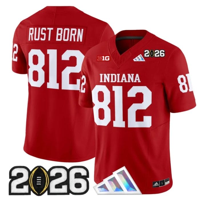 Rust Born Jersey #812 Indiana Hoosiers 2026 CFP Final V3 Stitched - Image 4