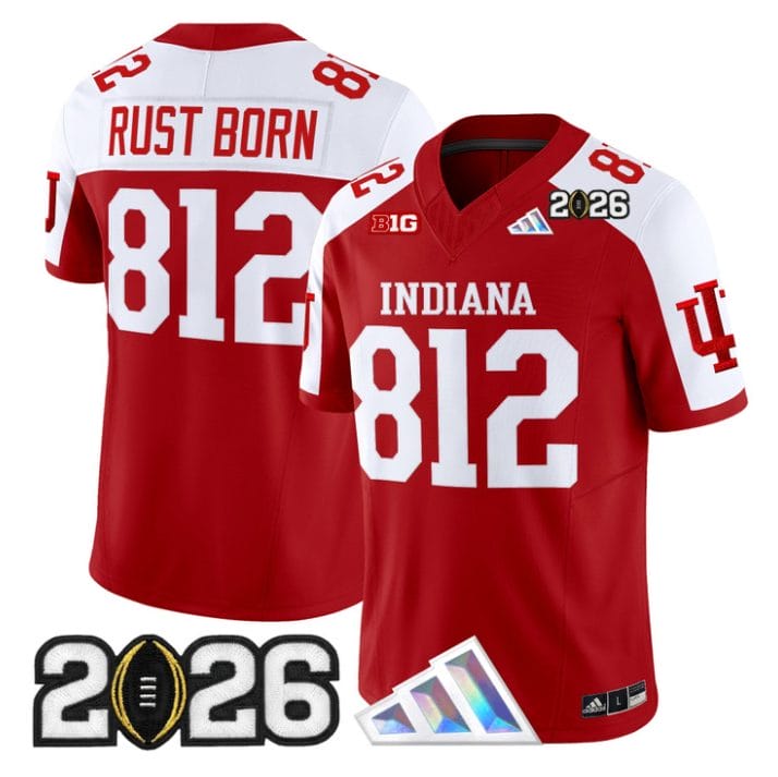 Rust Born Jersey #812 Indiana Hoosiers 2026 CFP Final V3 Stitched - Image 3