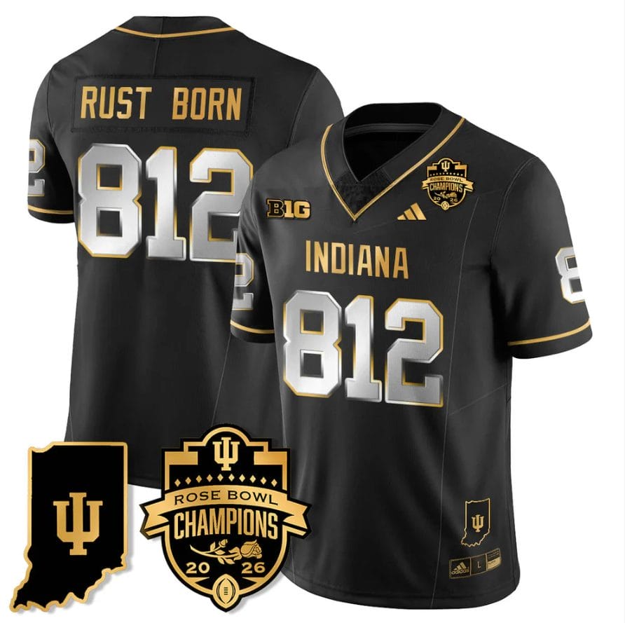 Rust Born Jersey #812 Indiana Hoosiers 2026 Rose Bowl Champions Patch Stitched - Image 3