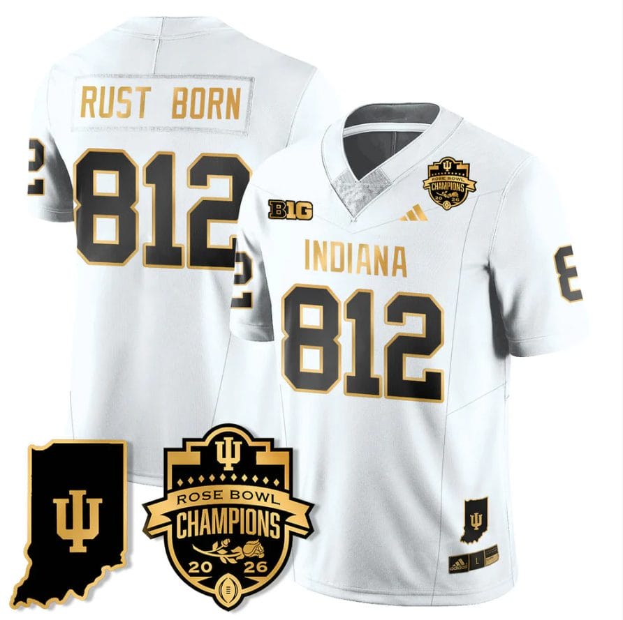 Rust Born Jersey #812 Indiana Hoosiers 2026 Rose Bowl Champions Patch Stitched - Image 4