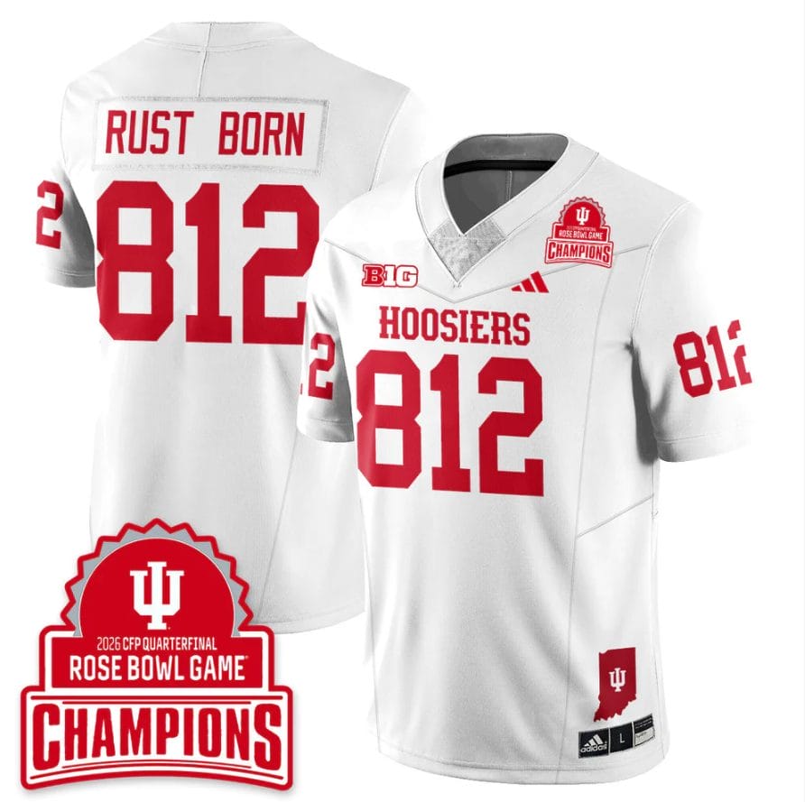 Rust Born Jersey #812 Indiana Hoosiers 2026 Rose Bowl Game Champions Patch Stitched - Image 4