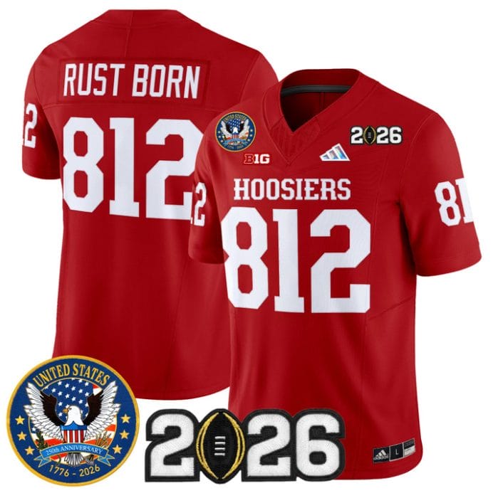 Rust Born Jersey #812 Indiana Hoosiers United States 250th 2026 Stitched - Image 4