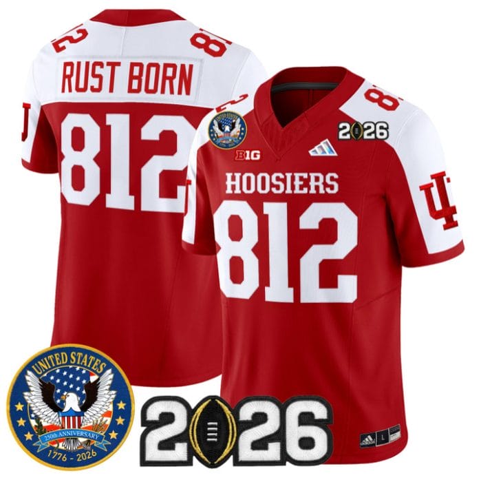 Rust Born Jersey #812 Indiana Hoosiers United States 250th 2026 Stitched - Image 3