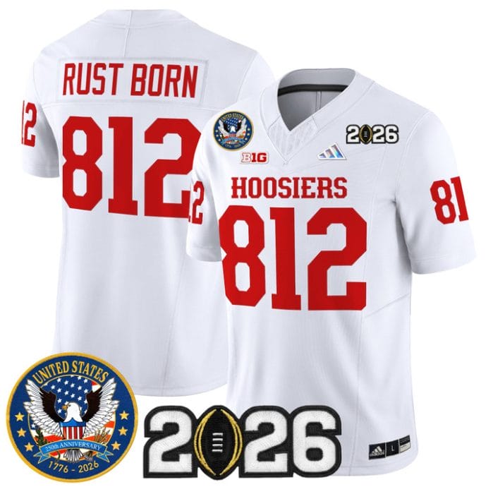 Rust Born Jersey #812 Indiana Hoosiers United States 250th 2026 Stitched - Image 5