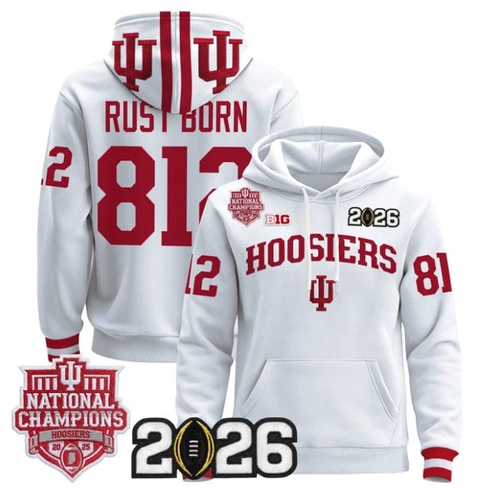 Rust Born Pullover Hoodie #812 Hoosiers 2025 National Champions Stitched - Image 5