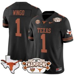 Alternative view of Ryan Wingo Jersey #1 Texas 2025 State Map Citrus Bowl Champions Stiched