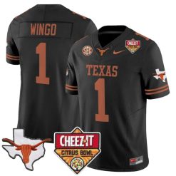 Alternative view of Ryan Wingo Jersey #1 Texas Longhorns 2025 State Map Citrus Bowl Stitched
