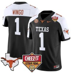 Ryan Wingo Jersey #1 Texas Longhorns 2025 State Map Citrus Bowl Stitched