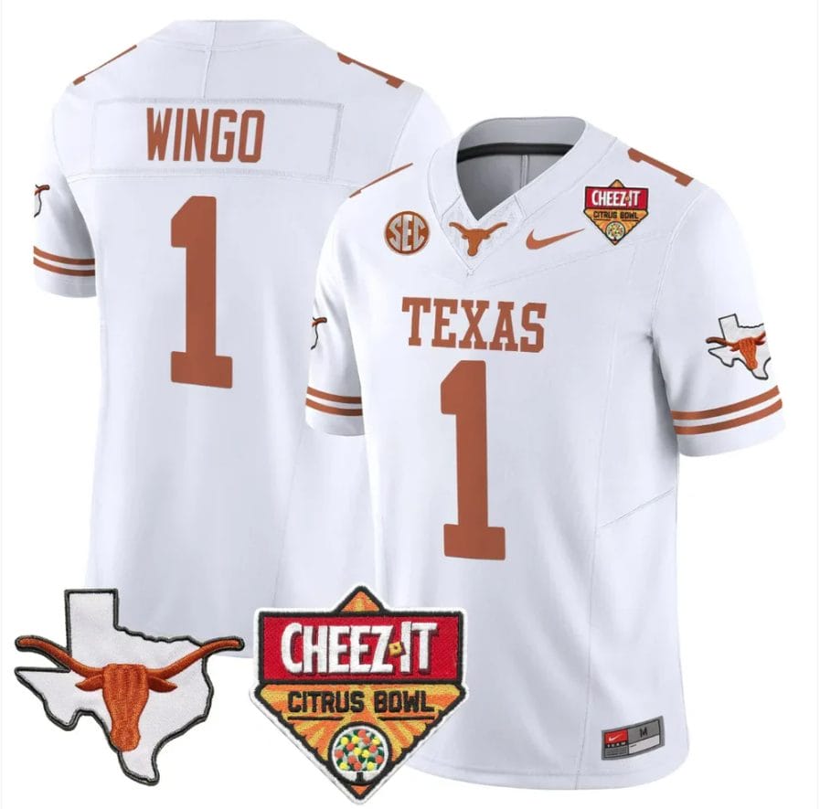 Ryan Wingo Jersey #1 Texas Longhorns 2025 State Map Citrus Bowl Stitched - Image 5