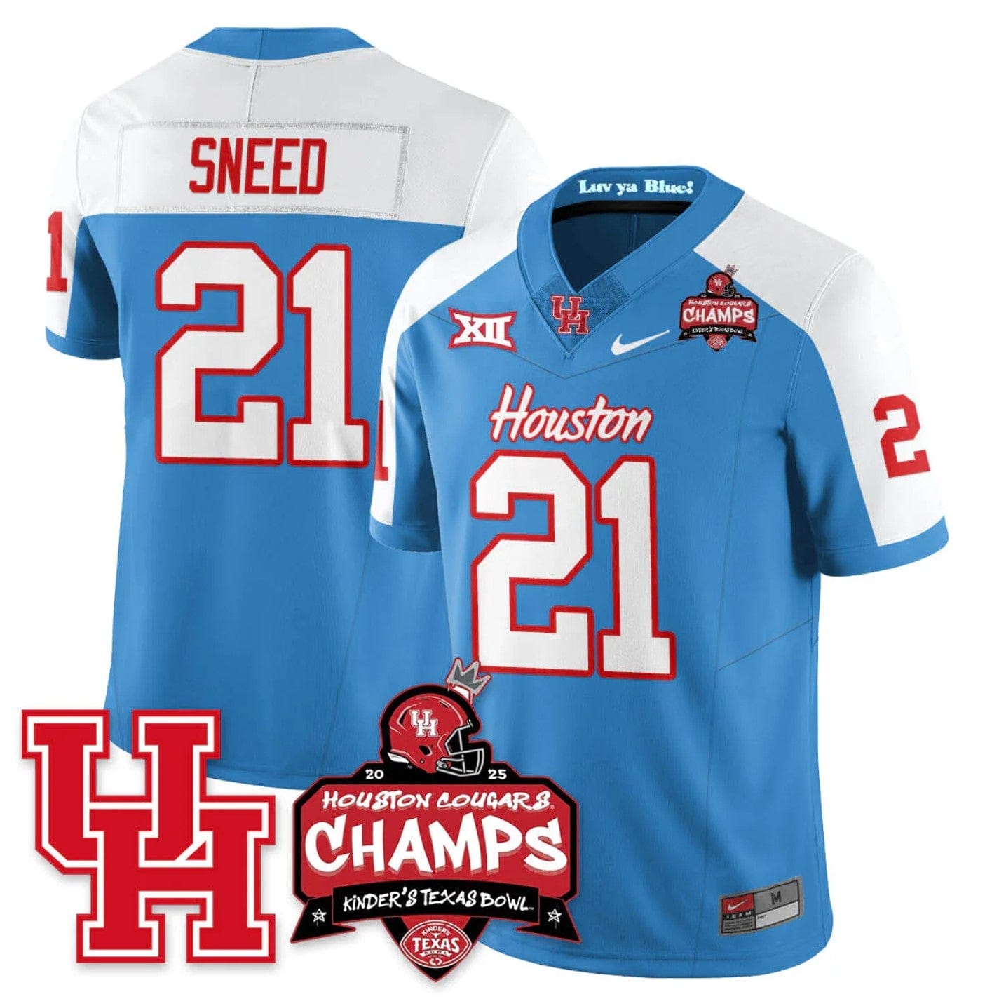 Alternative view of Stacy Sneed Jersey #21 Houston Cougar 2025 Texas Bowl Champions Stitched