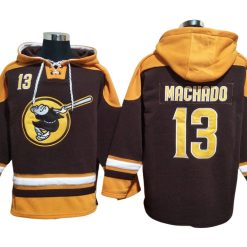 San Diego Padres #13 Manny Machado Brown Pullover Hoodie