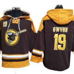 San Diego Padres #19 Tony Gwynn Brown Pullover Hoodie