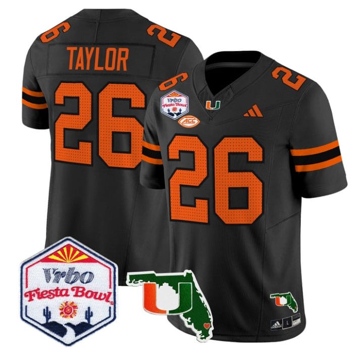 Sean Taylor Jersey #26 Miami Hurricanes 2026 Fiesta Bowl Florida Black