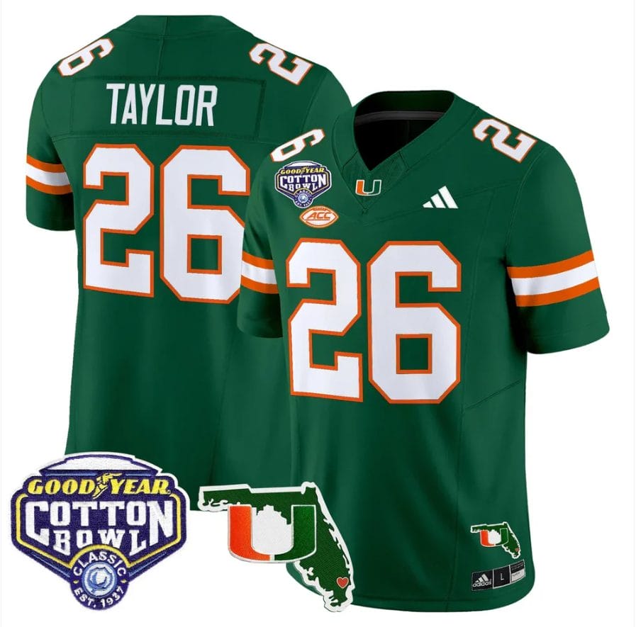 Sean Taylor Jersey #26 Miami Hurricanes 2025 Cotton Bowl Florida Stitched - Image 2