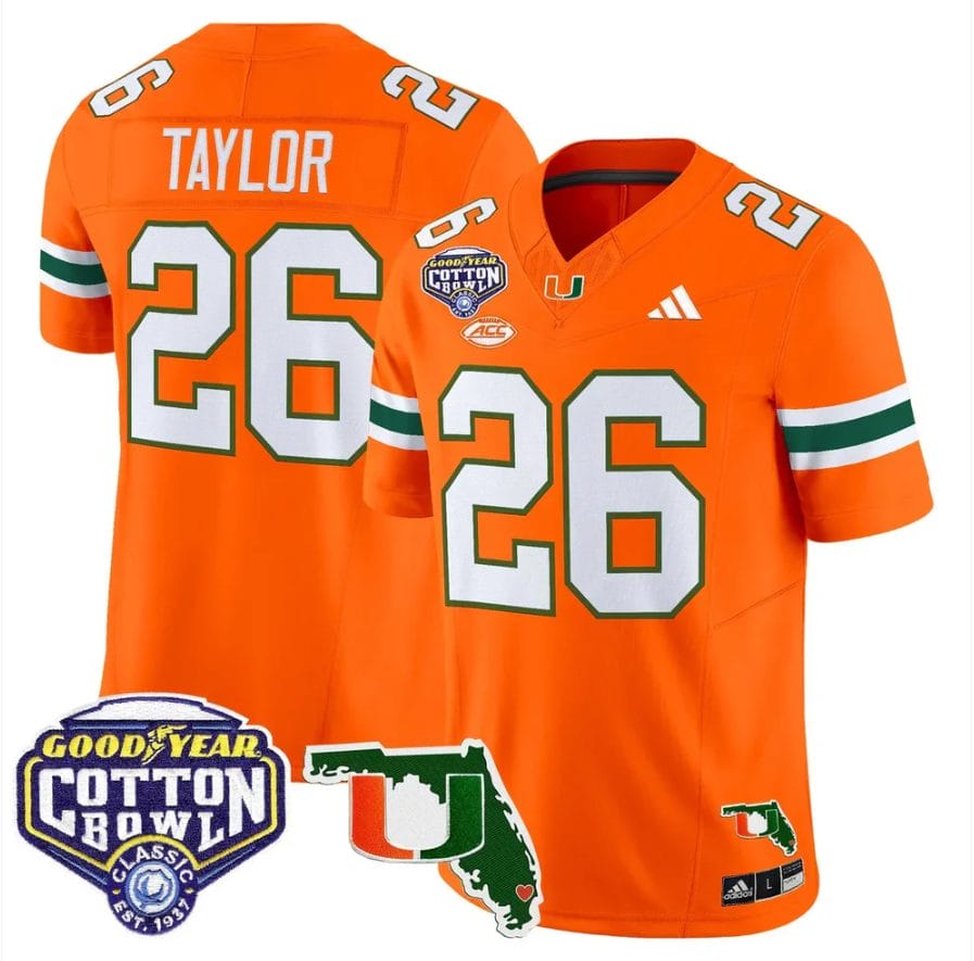 Sean Taylor Jersey #26 Miami Hurricanes 2025 Cotton Bowl Florida Stitched - Image 4