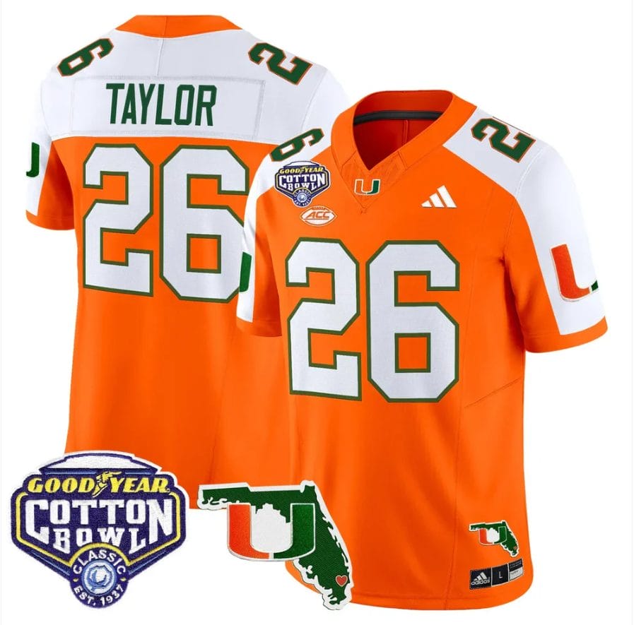 Sean Taylor Jersey #26 Miami Hurricanes 2025 Cotton Bowl Florida Stitched - Image 3