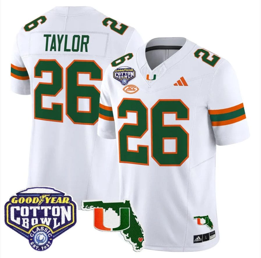 Sean Taylor Jersey #26 Miami Hurricanes 2025 Cotton Bowl Florida Stitched - Image 5