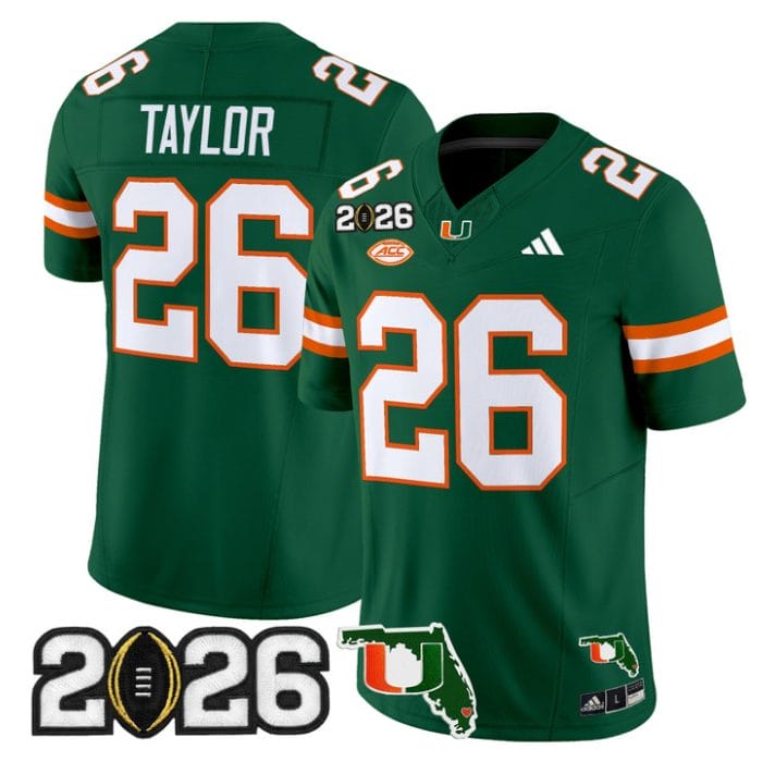 Alternative view of Sean Taylor Jersey #26 Miami Hurricanes 2026 CFP Final Florida Stitched