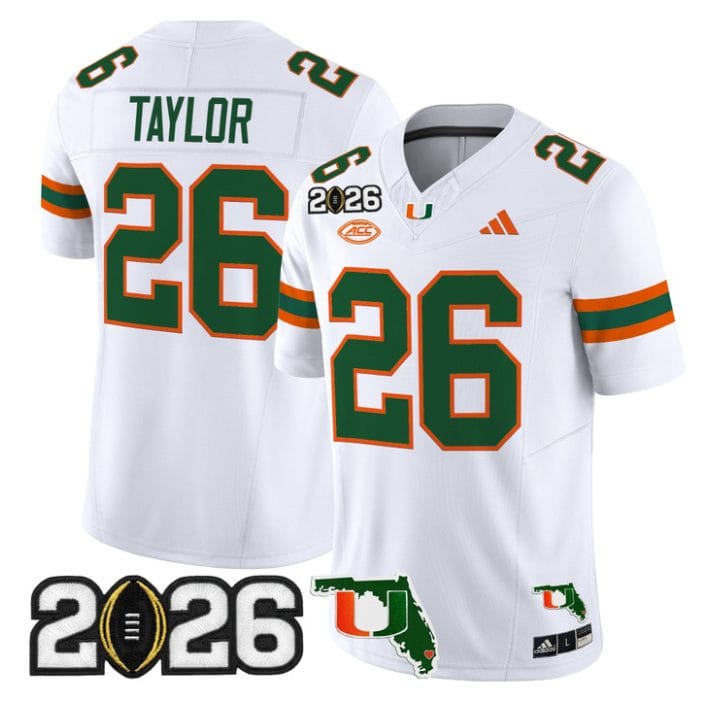 Sean Taylor Jersey #26 Miami Hurricanes 2026 CFP Final Florida Stitched - Image 5