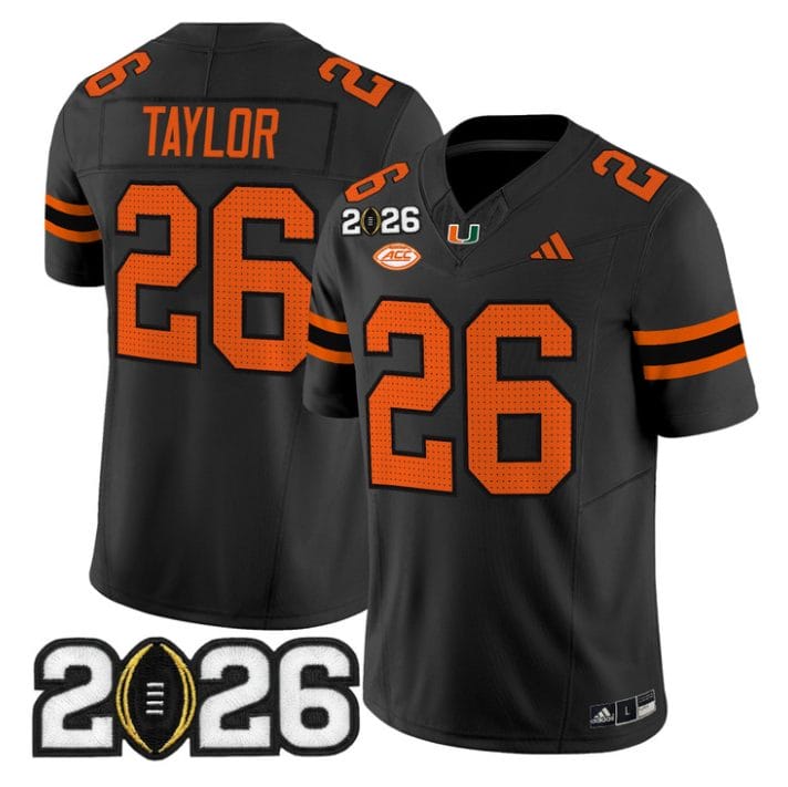 Sean Taylor Jersey #26 Miami Hurricanes 2026 CFP Final Patch Stitched Black